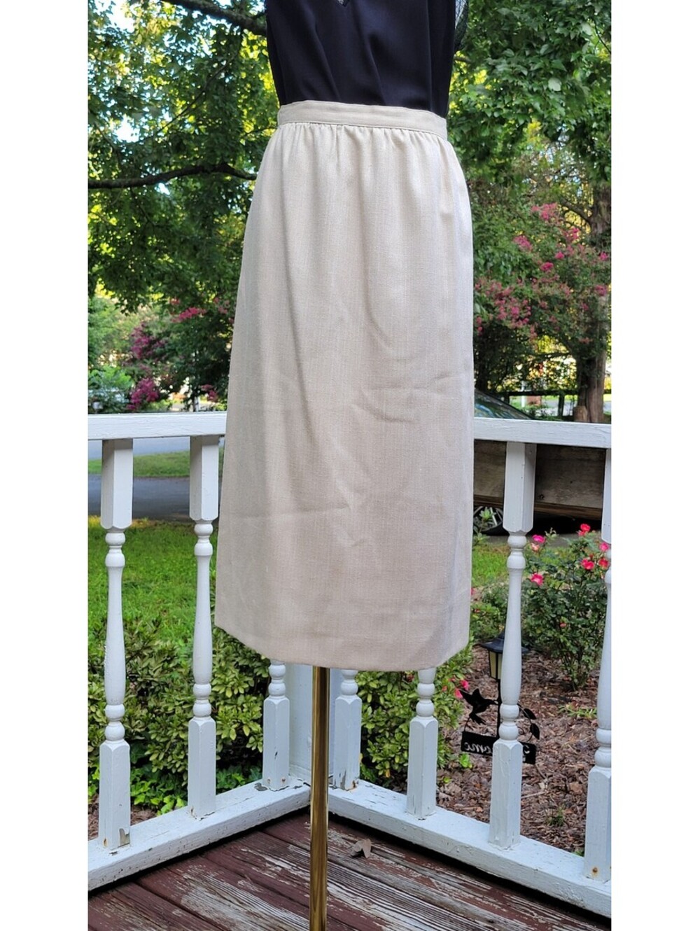 Vintage Herringbone Women's Skirt Size 11/12 High Waisted Office Retro - Picture 2 of 8